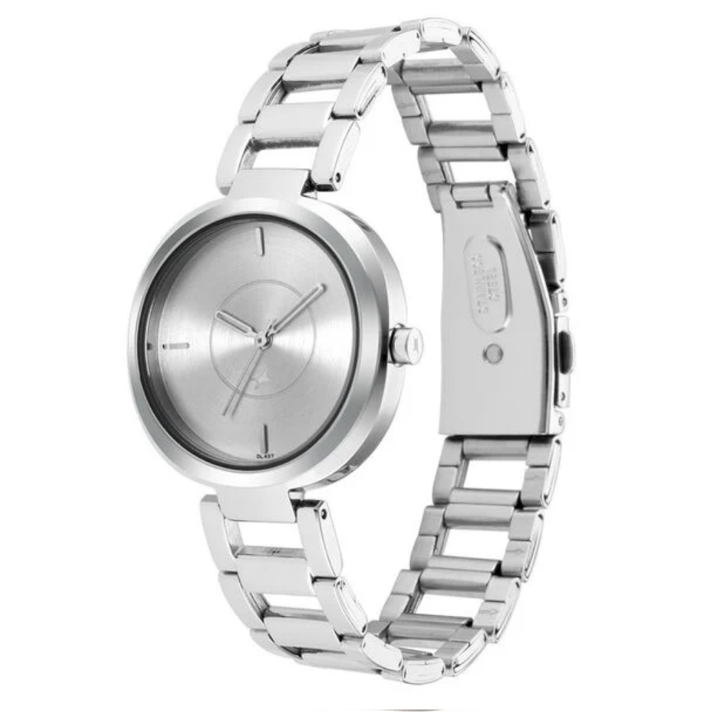 Fastrack Stunners Quartz Analog Silver Dial Watch for Girls - 6247SM01