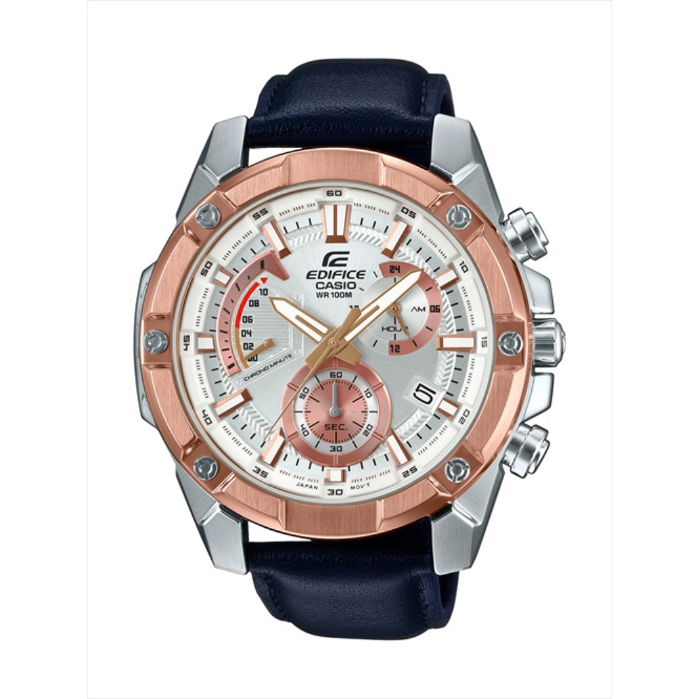 Casio Edifice Black Men's Watch Leather Strap EFR-559GL-7AV 10556167