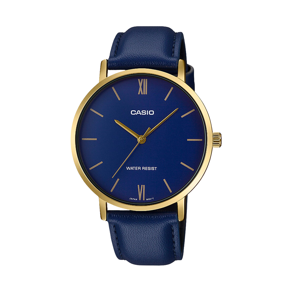 Casio Leather Blue Strap Men's Watch for MTP-VT01GL-2B | 10608392