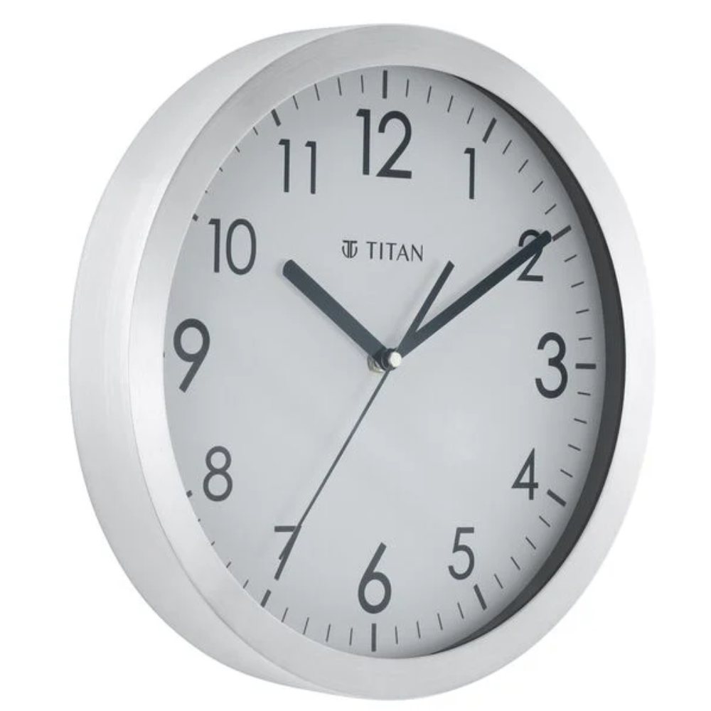 Titan Metallic White Dial Wall Clock NSW0006MA01A