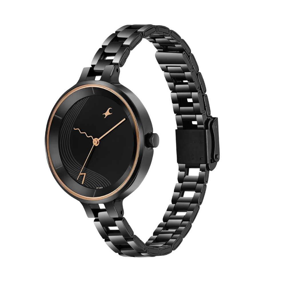 Fastrack Stunners Black Watch for Girls 6265NM02