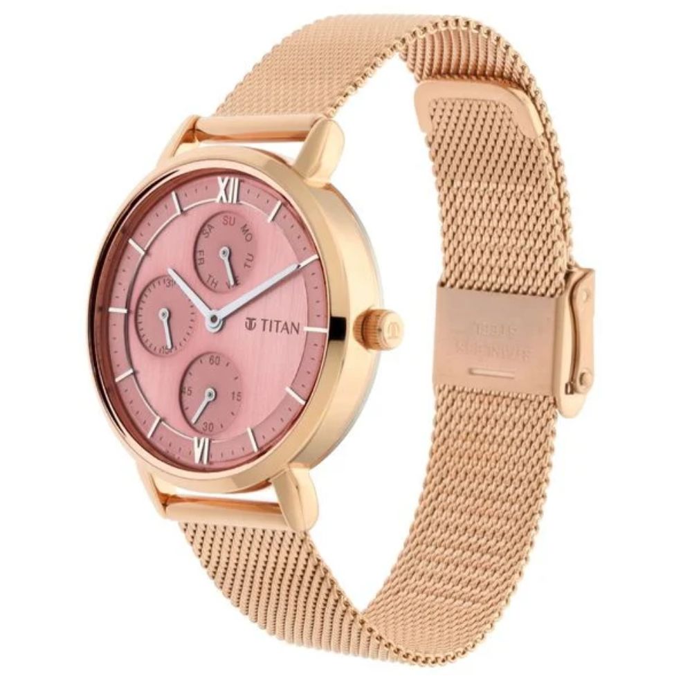 Titan Workwear Rose Gold Dial Women's Watch 2652WM01