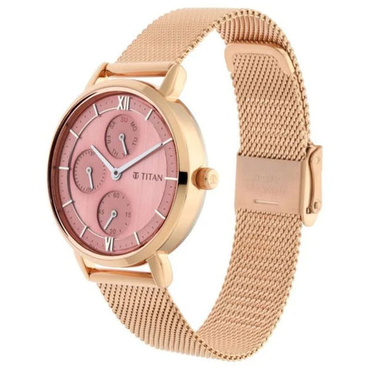 Titan Workwear Rose Gold Dial Women's Watch 2652WM01