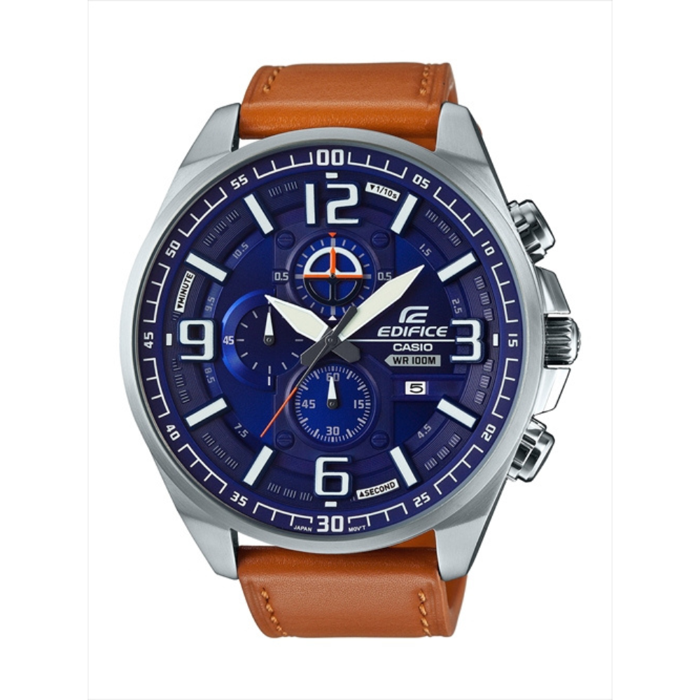 Casio Brown Leather Strap Men's Watch Edifice EFR-555L-2AV | 10535165