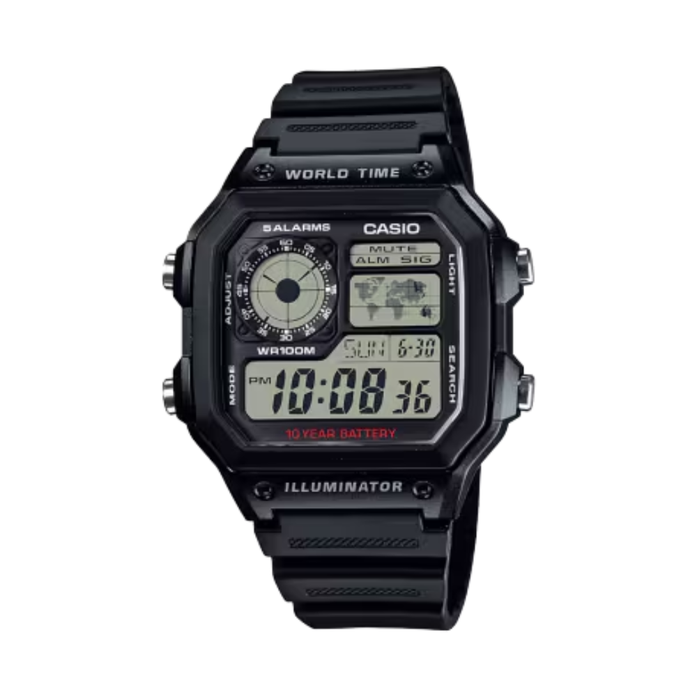 Casio Black Resin Strap Men's Watch AE-1200WH-1A, AE-1200WH-1BV, AE-1200WH-1CV | 10365960