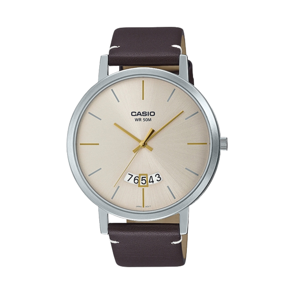 Casio Brown Leather Strap Men's Watch for MTP-B100L-9EV, MTP-B100RL-1EV | 10625947