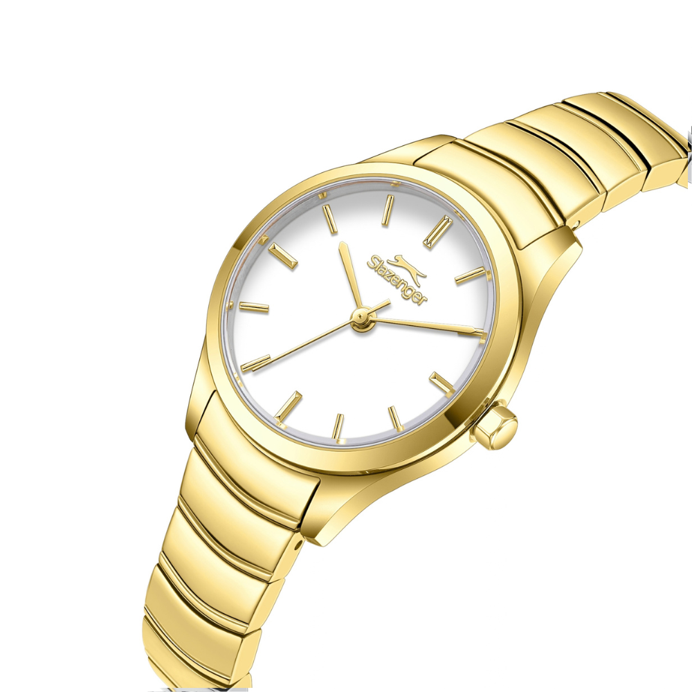Slazenger Classic White Dial Gold Strap Women's Watch SL.09.2646.3.120