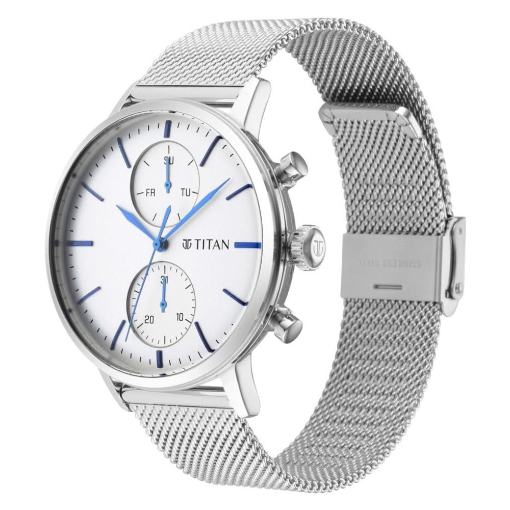 Titan Light Leathers Silver Men's Watch 90135SM01