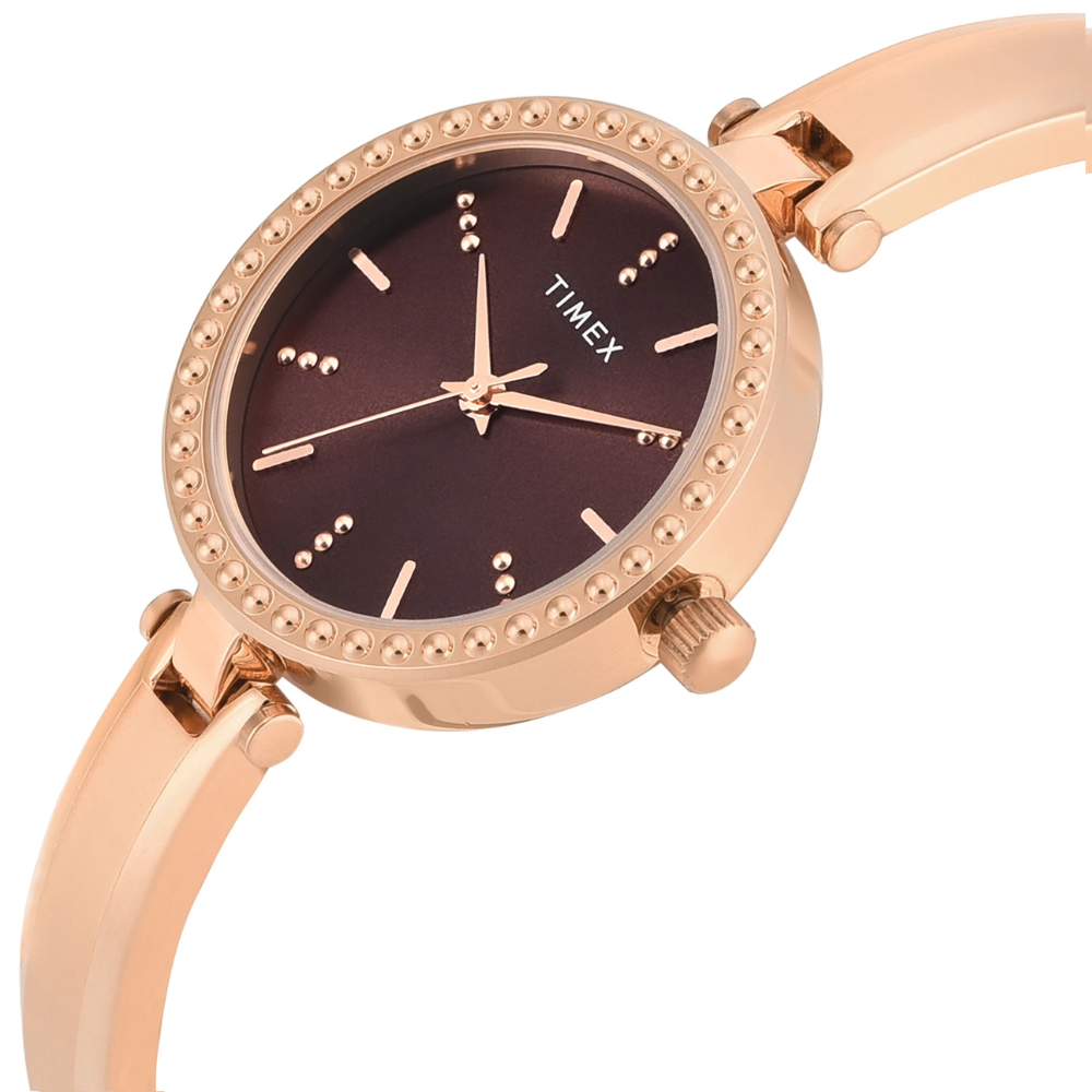 Timex Trendline Brown Round Dial Analogue Women's Watch - TWEL27002
