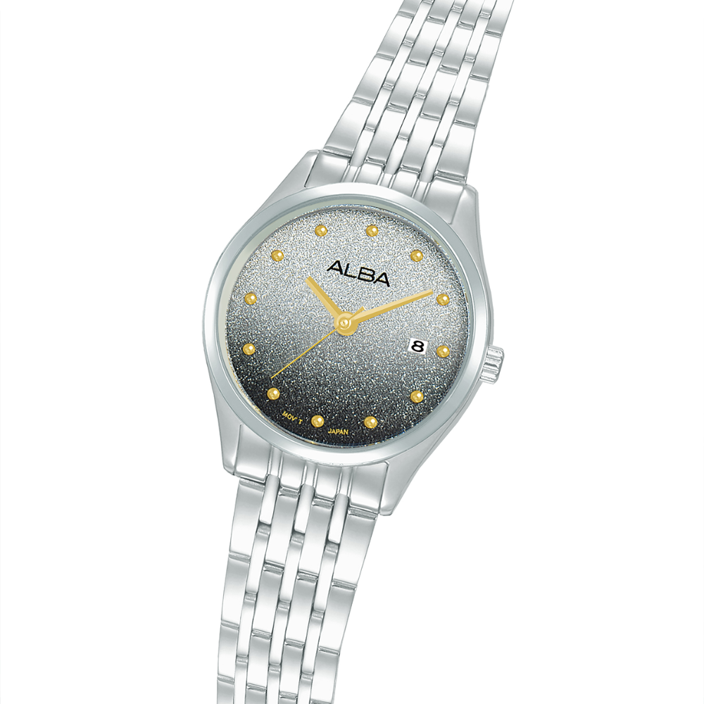 Alba Silver to Black Shimmer Gradient Dial Women's Watch AH7EZ1X1