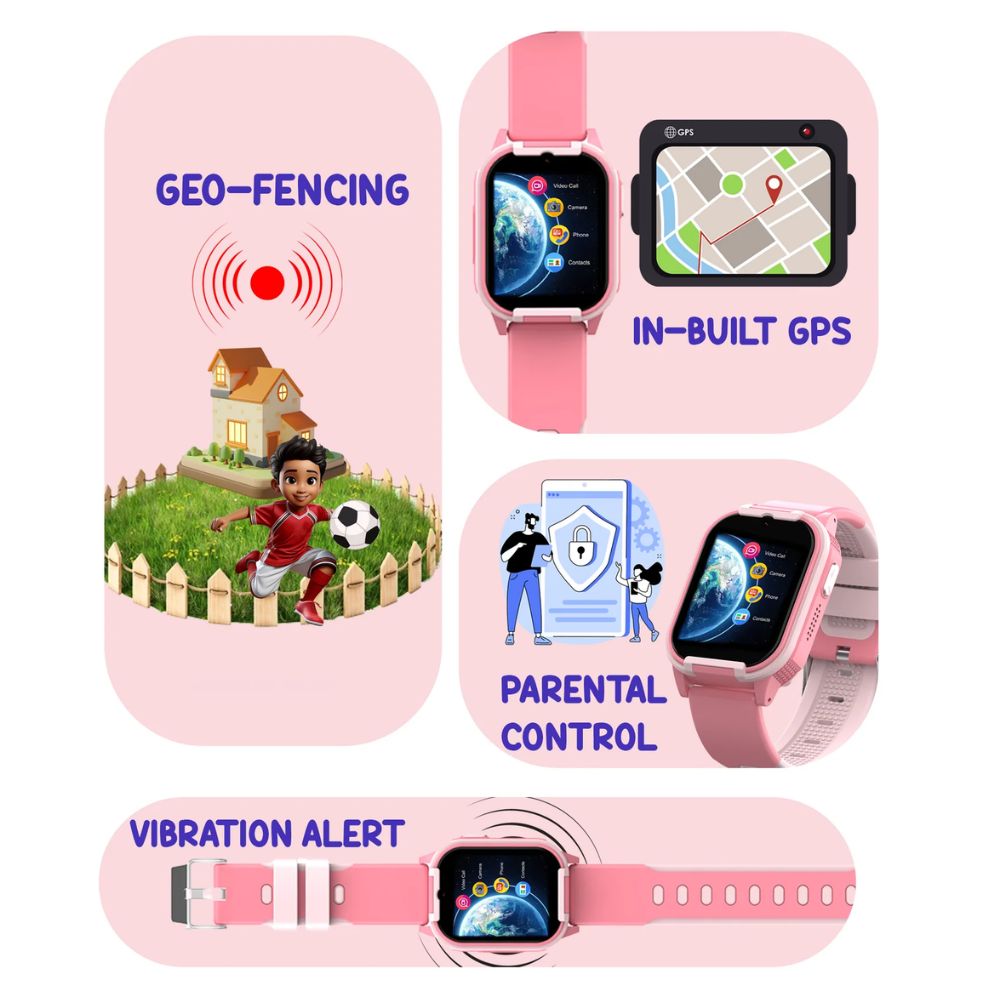 Spiky Gnome 4G Video Calling Pink Kids Smartwatch