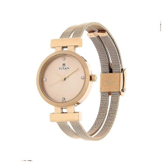 Titan Glam Gold Purple Women's Watch - 9942WM01