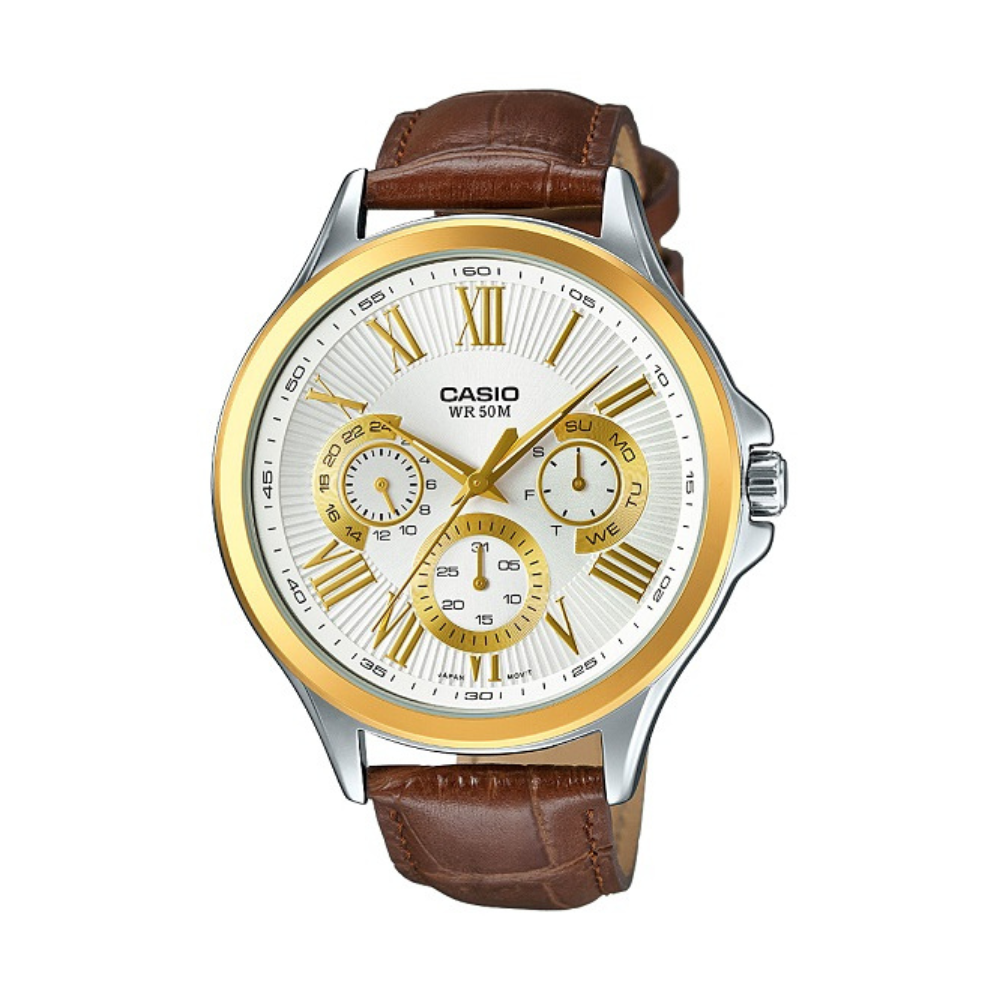 Casio Brown Leather Strap Men's Watch MTP-E308GL-9AV, MTP-E308L-1AV, MTP-E308L-7AV | 10518265