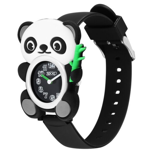 Zoop Panda Black Dial Black Strap Watch for Kids NS16038PP01