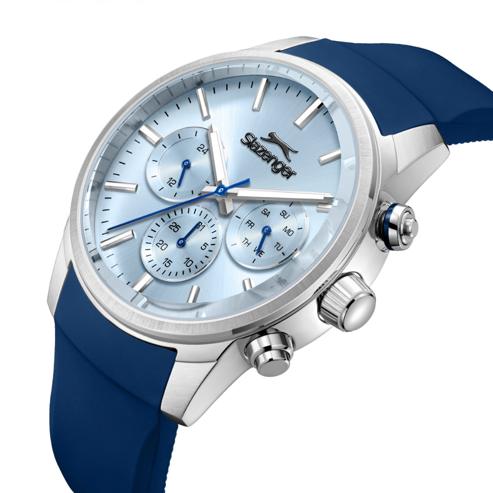 Slazenger Multifunction Silicone Strap Blue Dial Men's Watch SL.09.2535.2.06