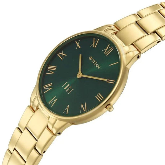 Titan Edge Gleam Golden Women's Watch NU2734YM03