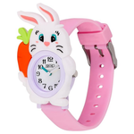 Zoop Bunny Rabbit Analog White Dial Pink Strap Watch for Kids 26043PP01