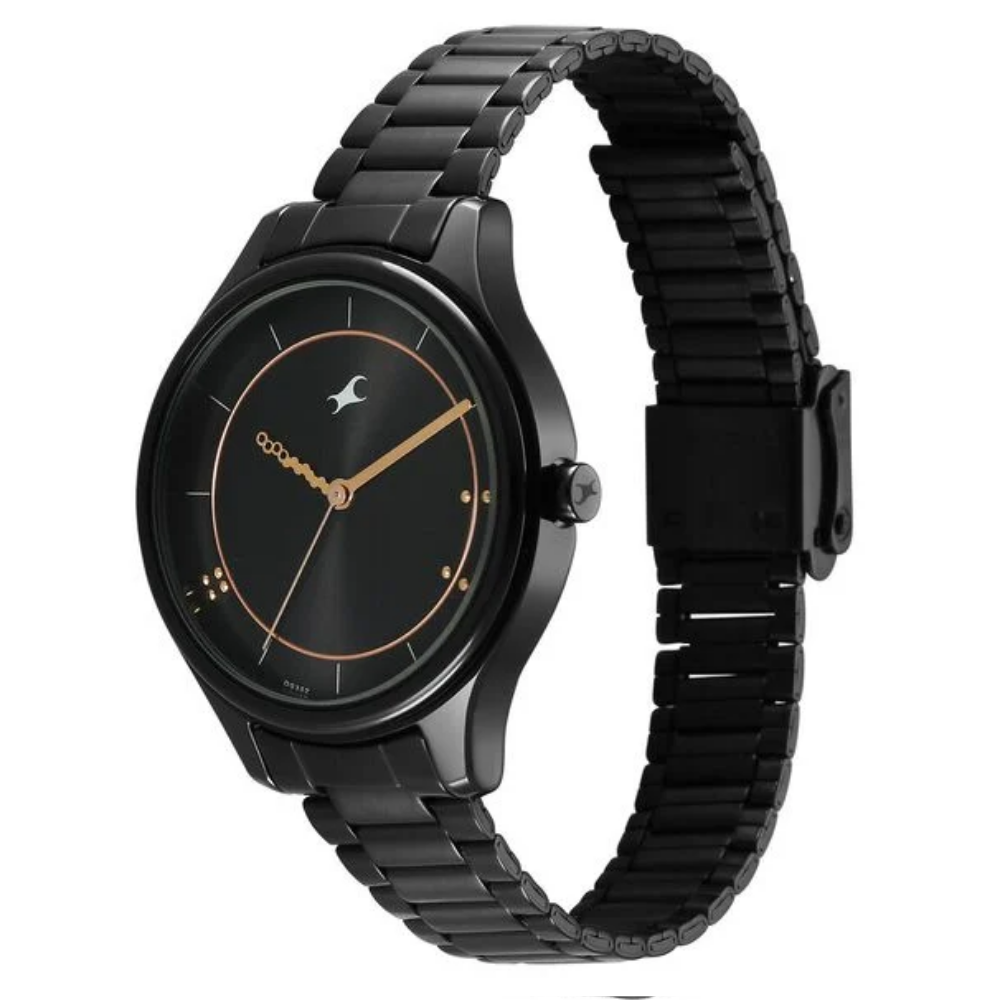 Fastrack Stunners Black Dial Quartz Analog Watch For Girls- 6296NM01