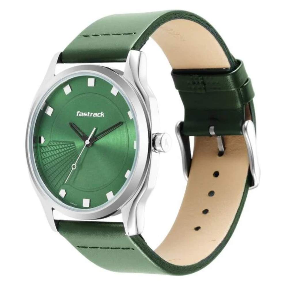 Fastrack Stunners Green Dial Quartz Analog Watch for Guys 3255SL02
