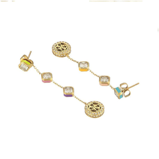 Guess 4G Crush Gold-Plated Women's Drop Earrings UBE04152YGMC