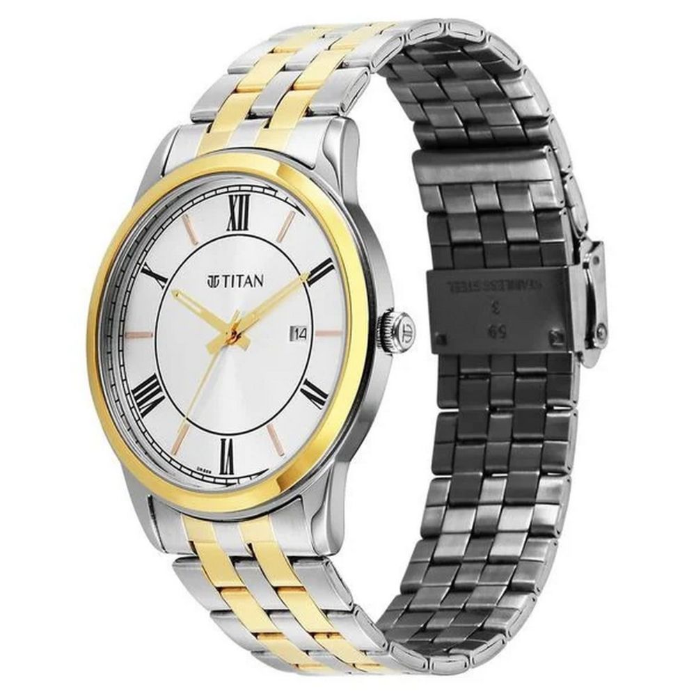 Titan Karishma Festive 3.0 Silver Men's Watch 10060BM01