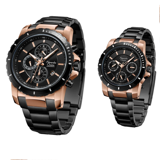 Alexandre Christie Chronograph Black Men's & Women's Watch 6141MCBFBRBA