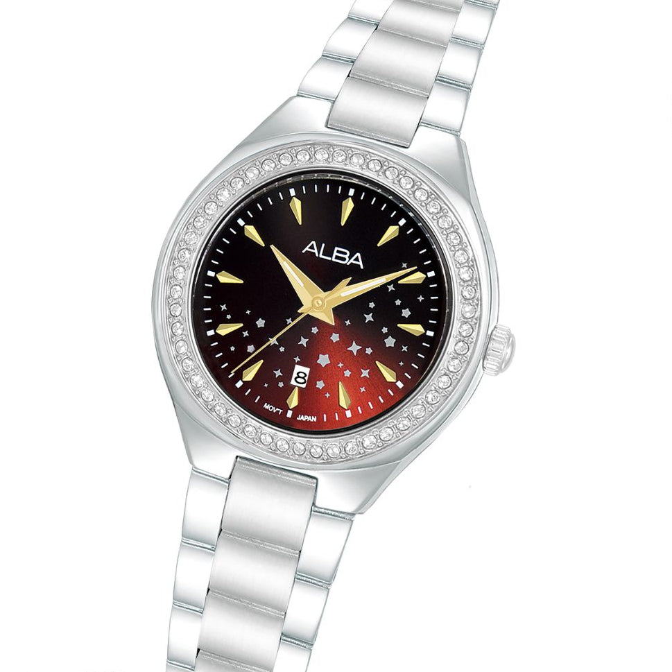 Alba Red Dial Women's Watch AH7EU3X1