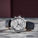 Titan Sapphire Quartz Silver Dial Blue Leather Strap Men's Watch - NT1874SL04