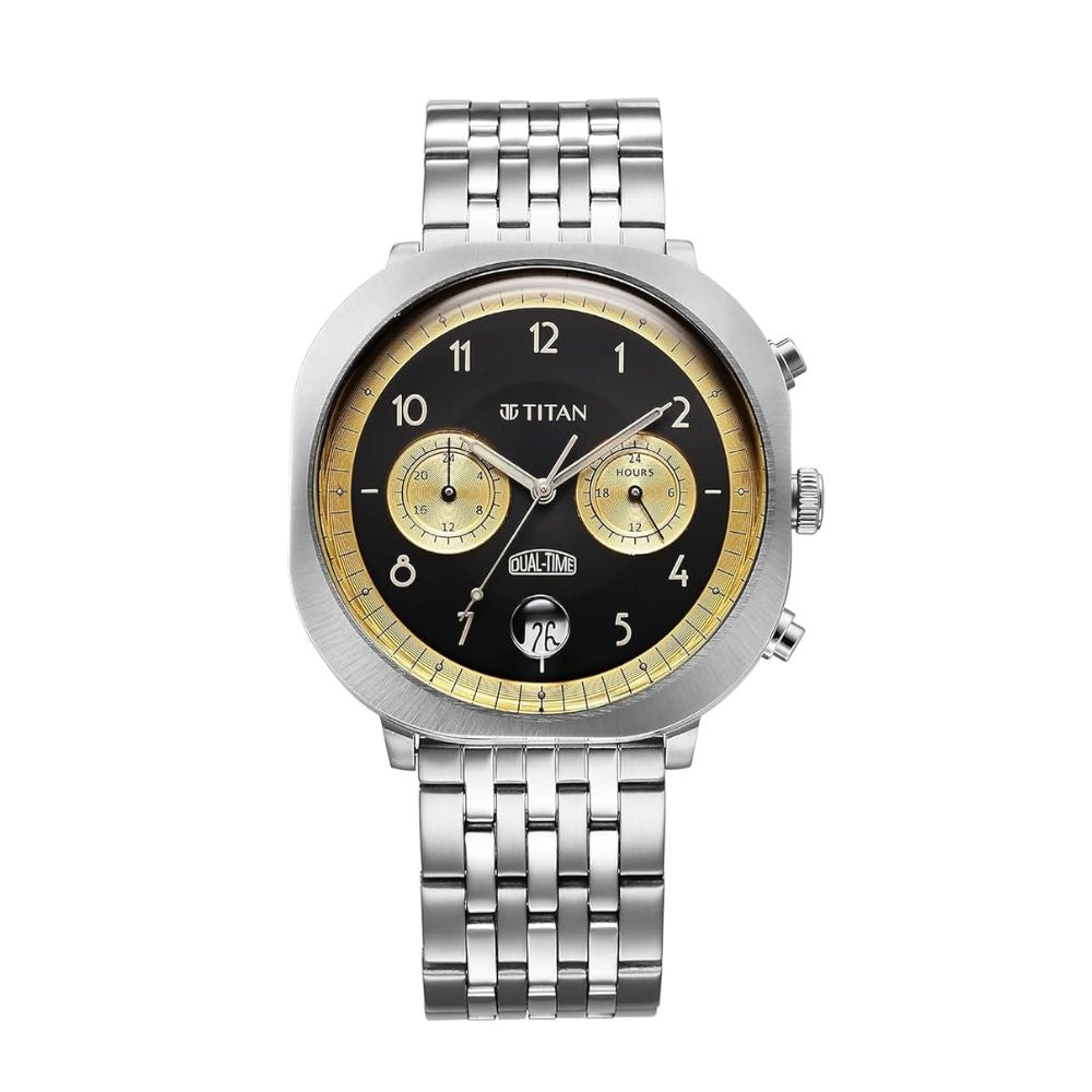 Titan Timeless Treasures Black Mens Watch 10022SM02