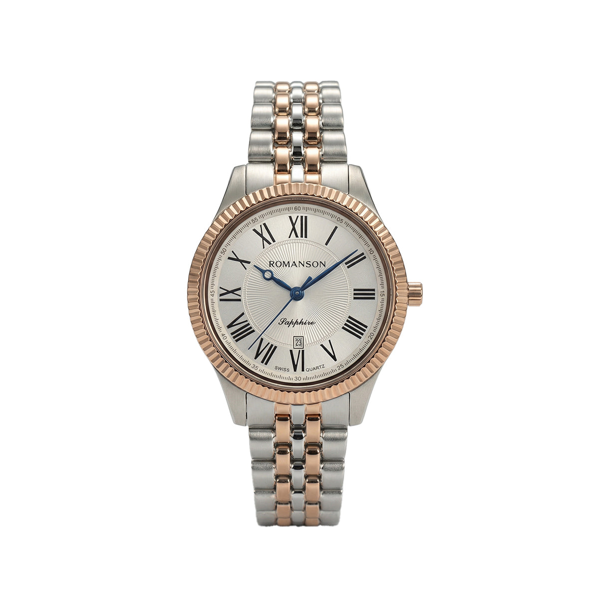 Romanson Saphire Glass White Dial Men's Watch TM3BS190MMJWH