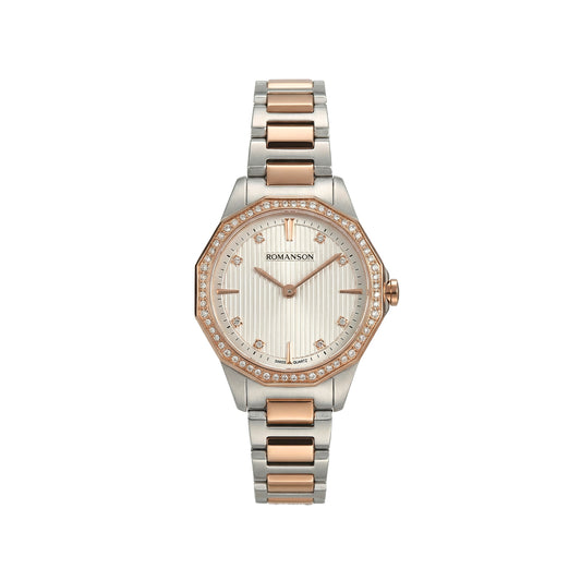 Romanson Silver Gold Men Watch RM5BF507QLJWH