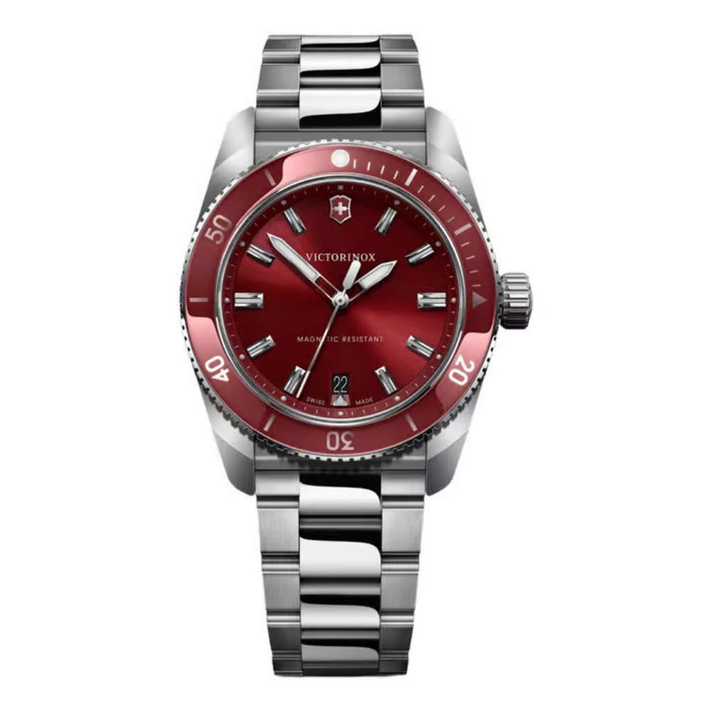 VICTORINOX Maverick Swiss Made Quartz Red Dial Mens Watch 242098