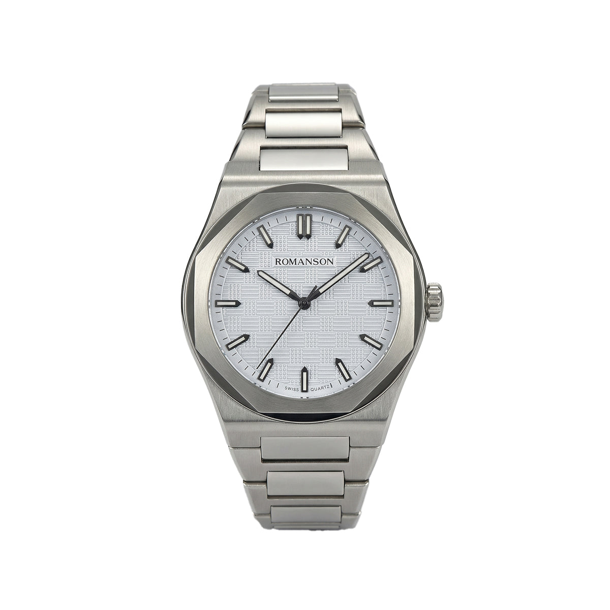 Romanson Silver Men Watch RM4BS004MWLBU