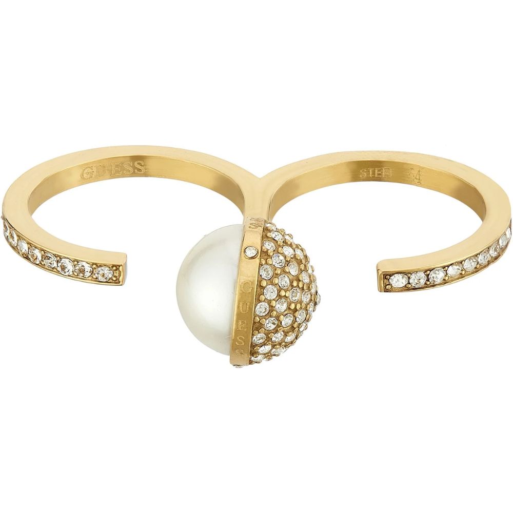 GUESS Steel Gold Plated Ring UBR04453YG54