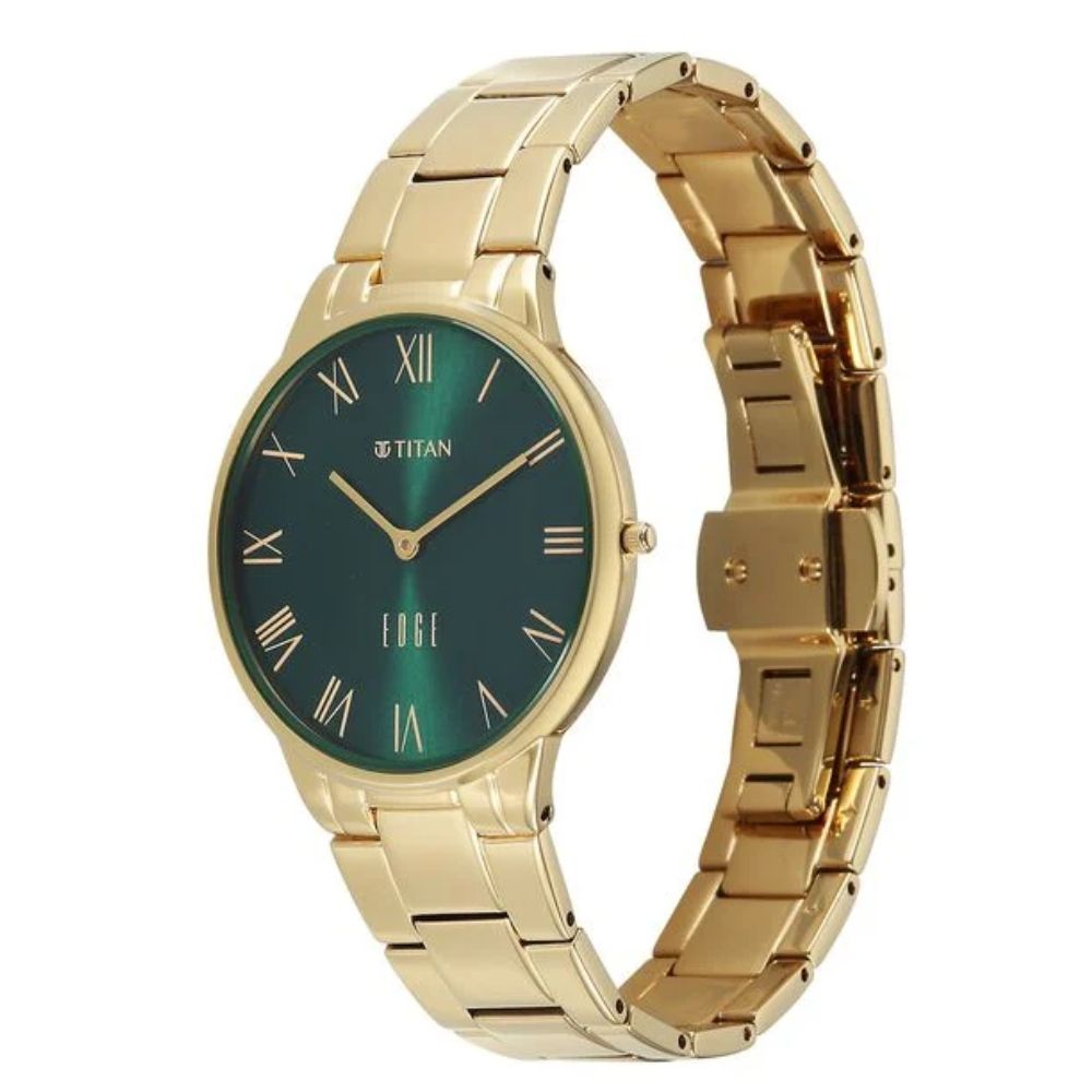 Titan Edge Gleam Golden Women's Watch NU2734YM03