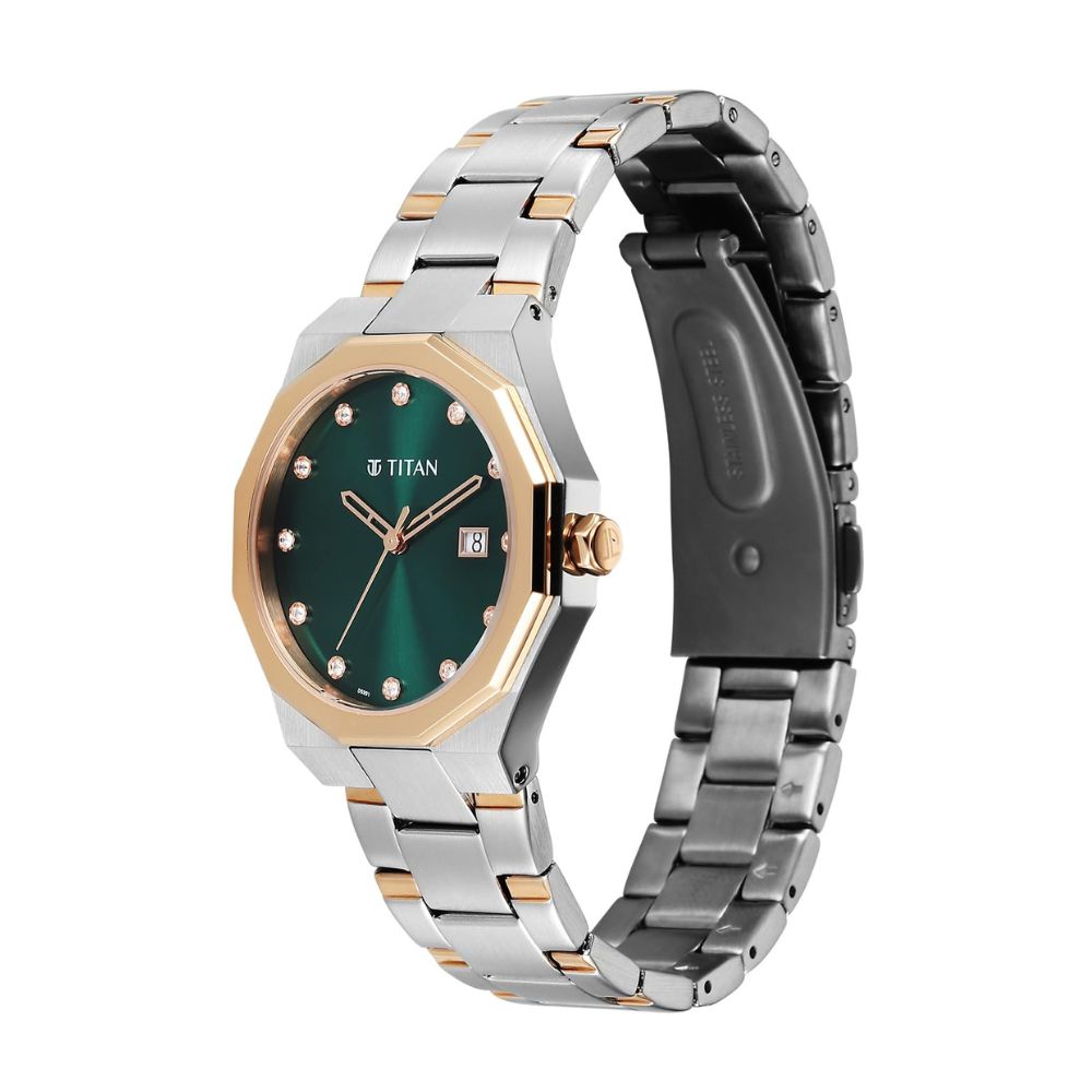 Titan Radiance Silver & Rose Gold Women's Watch 95376KM01