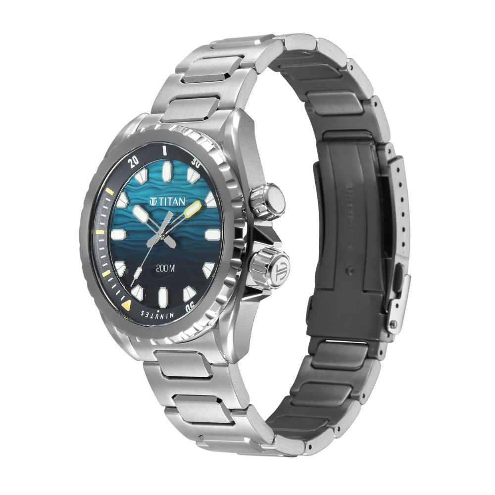 Titan Zero Hour Diver's Blue Men's Watch 10068KM01
