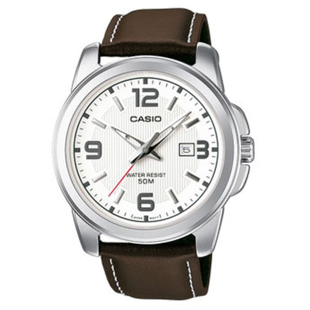 Casio Brown Leather Strap Men's Watch MTP-1314L-7AV, MTP-1314PL-7AV | 10376280