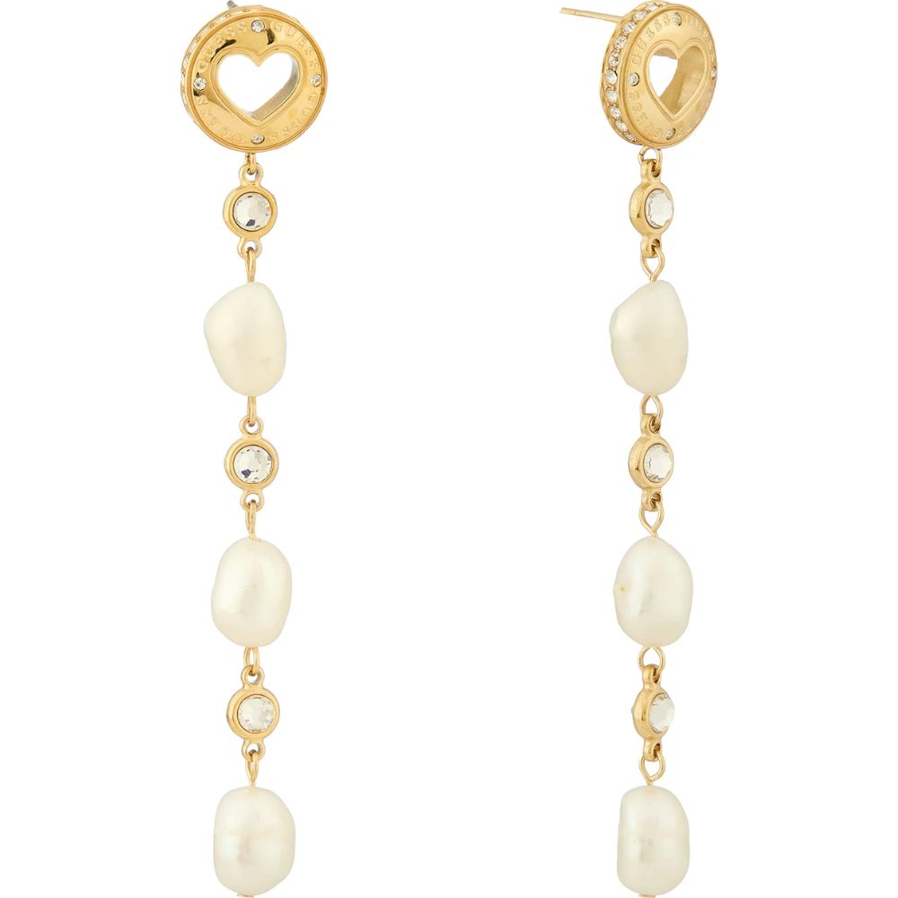 GUESS Rolling Hearts Gold-Plated Women's Earrings UBE03340YG
