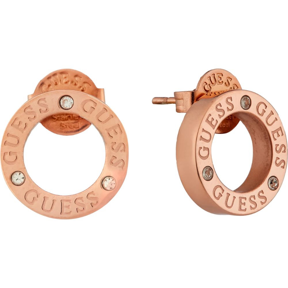 GUESS Circle Lights Rose Gold-Plated Women's Earrings UBE03173RG