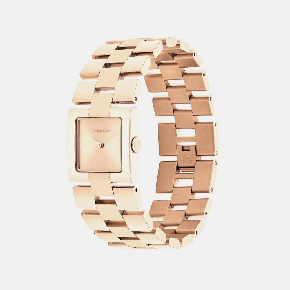 Calvin Klein Meridian Rose Gold Dial Women's Analog Stainless Steel Watch 25100090
