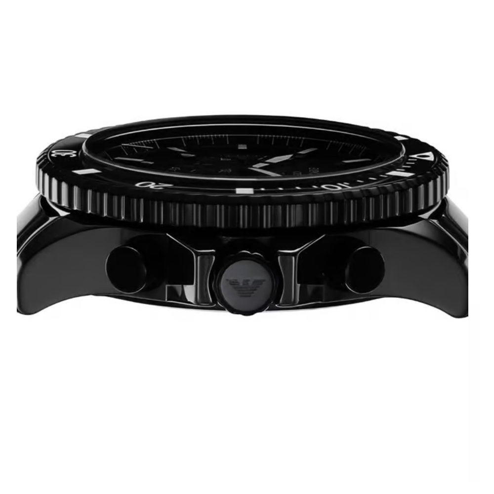 Emporio Armani World Explorer Men's Black Dial Chronograph Ceramic Watch AR70010