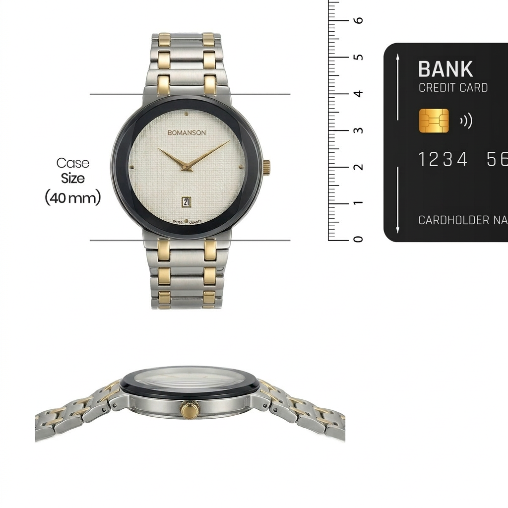 Romanson Classic Silver & Gold Men Watch TM5BF919MMCWH