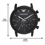 Emporio Armani Luigi Black Dial Chronograph Men Leather Watch AR1970