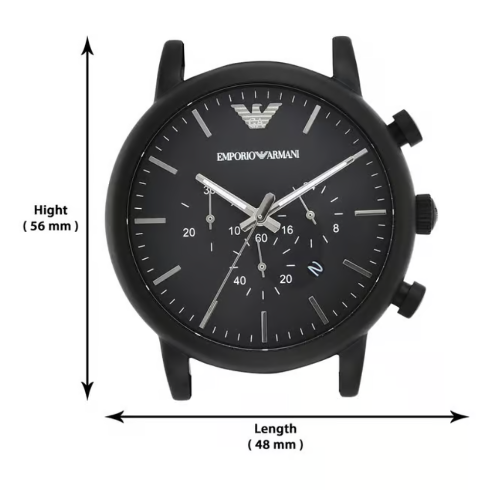 Emporio Armani Luigi Black Dial Chronograph Men Leather Watch AR1970