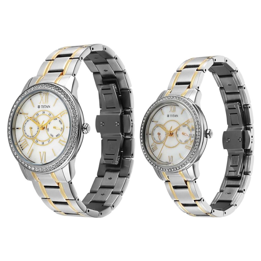 Titan Royal Bandhan White Couple Watch 100022778BM01
