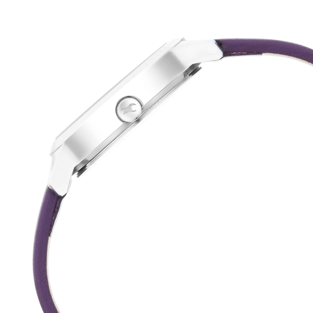 Fastrack Stunners Purple Dial Leather Strap Watch for Girls 6267SL01