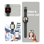 Spiky Cyclops Black Kids Smartwatch 4G Voice Calling Watch