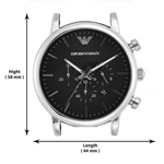 Emporio Armani Luigi Black Dial Men Quartz Chronograph Leather Watch AR1828