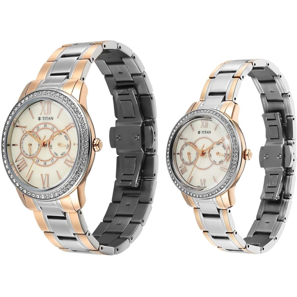 Titan Royal Bandhan Beige Couple's Watch 100022778KM02
